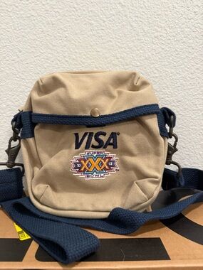Visa Super Bowl XXX Small Crossbody Bag in Beige and Navy